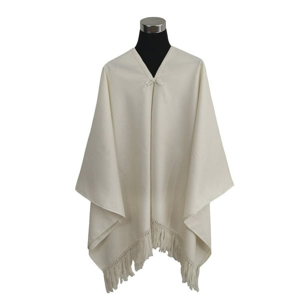 Manta Fina Unisex Lana Poliéster - Largo -Crudo