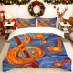 thumbnail image 1 of Music Symbol Painting Duvet Cover Set Featuring a Themed Print with 1 Duvet Cover And 2 Pillowcases Made of 100% Polyester It Is Durable Wrinkle-Resistant Skin-, 1 of 1