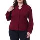 thumbnail image 1 of Agnes Orinda Camisas Casual Elegantes para Mujer de Talla Grande con Botones y Cuello en V, Manga Larga para Oficina y Trabajo, Talla 1X, Color Burdeos, 1 of 6