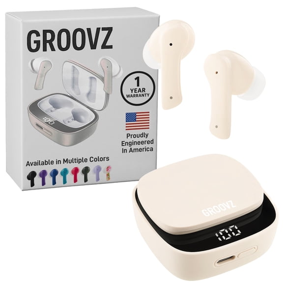 Audífonos True Wireless Groovz con estuche de carga - Marfil