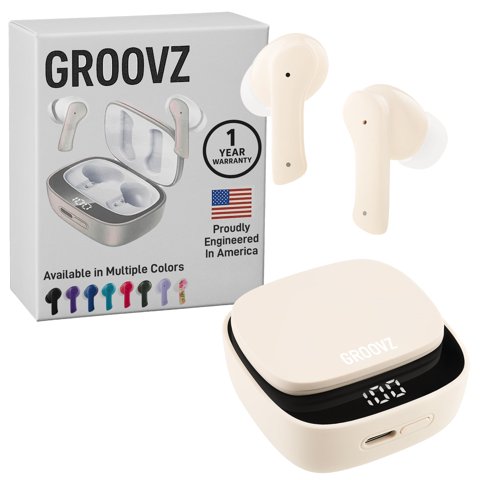 Audífonos True Wireless Groovz Con Estuche De Carga - Marfil