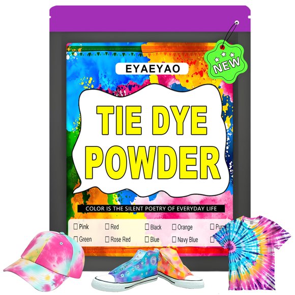 Tinte para tela EYAEYAO en polvo para tie-dye morado 240 mL, no tóxico