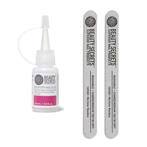Set De Pegamento Para Uñas Y Limas De Uñas Beauty Secrets De Secado Rápido, 15 Ml