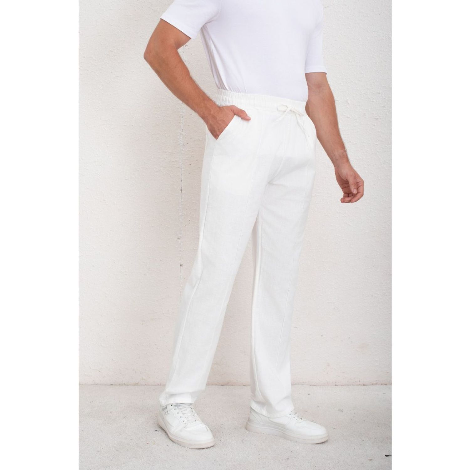 Likeshop - Pantalon De Vestir Hombre Tipo Lino Casual Verano 7140