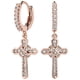 thumbnail image 4 of Pendientes De Aro Con Cruz, Regalo De Joyería Brillante Para Hombres, Mujeres, Aniversarios, Bodas, Oro Rosa, 4 of 5