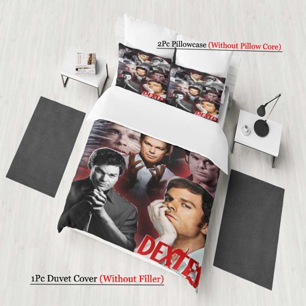 Dexter The Bloodthirsty Forensic Doctor Three-Piece Set with Multiple Image Posters Soft And Comfortable Bedding Set
