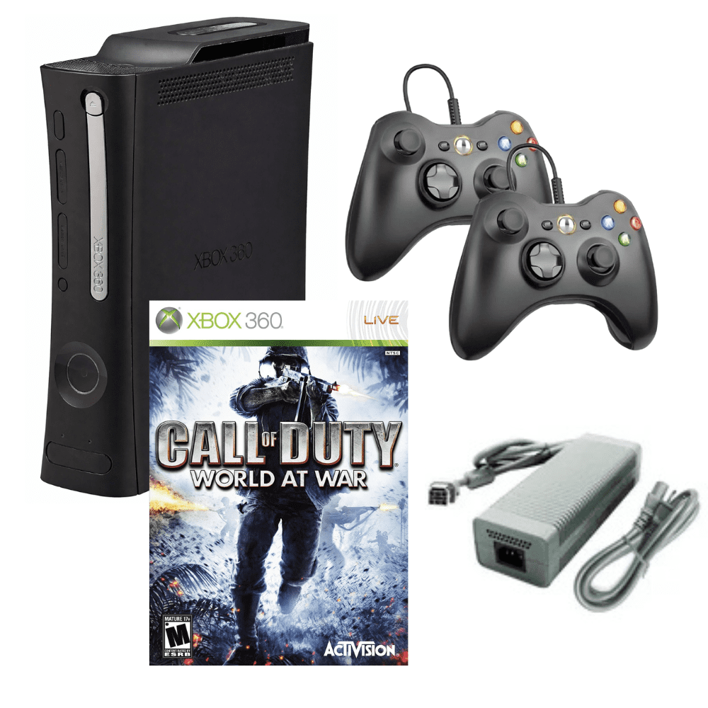Microsoft - Consola Xbox 360 Elite Con Dos Controles Retrofam Y Call Of Duty World At War Reacondicionado