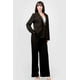 thumbnail image 3 of Conjunto Semiformal De Blazer Holgado De Manga Larga Con Botones Y Pantalones Anchos Tejido Elástico De Lujo Color Negro (para Mujer), 3 of 5