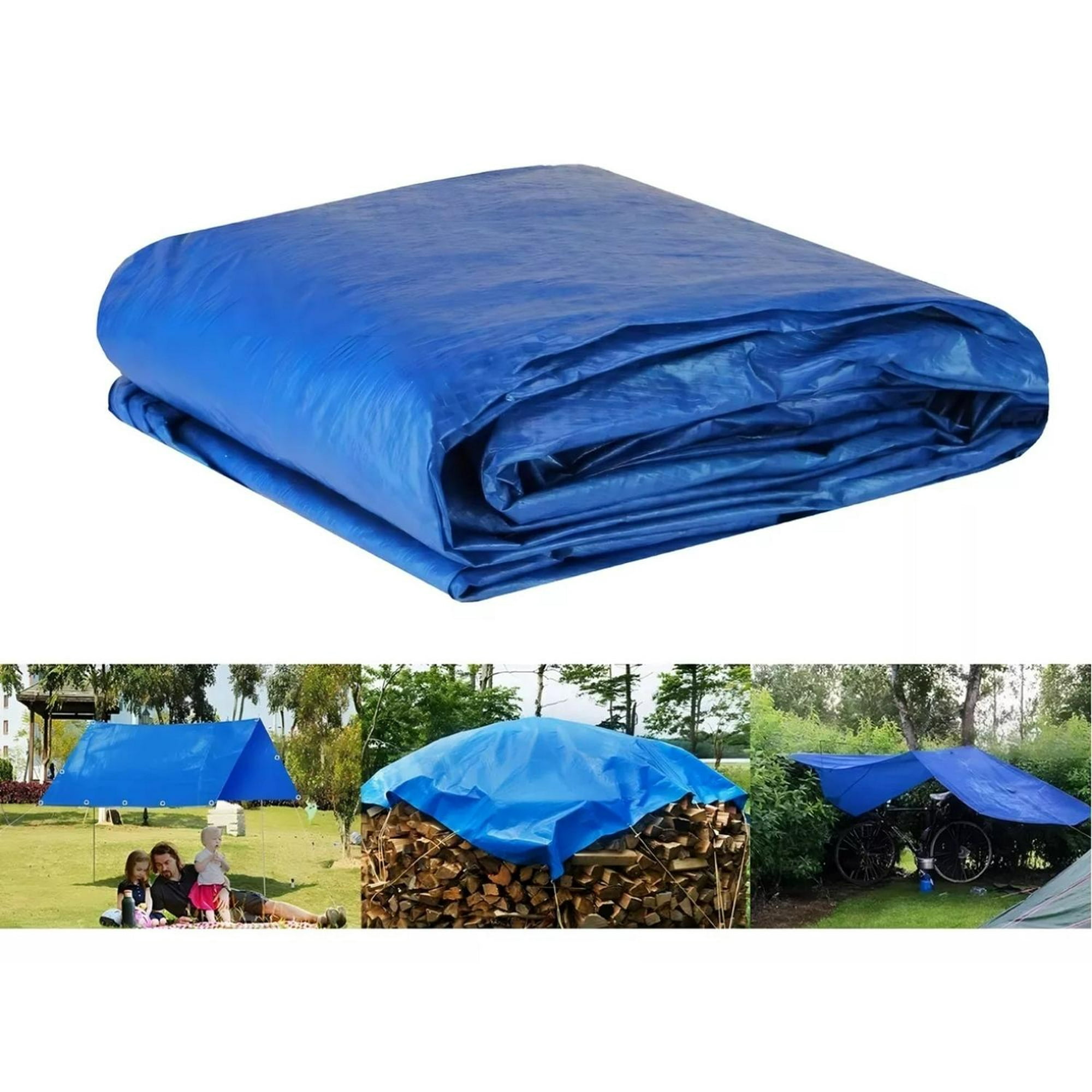 Genérico - Lona Impermeable Azul Multifuncional 6 X 4 Metros Azul