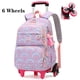 thumbnail image 1 of Rolling School Bags for Girls Backpack Children Waterproof School Backpacks with Wheels Middle School Trolley Luggage Back Pack, 1 of 3