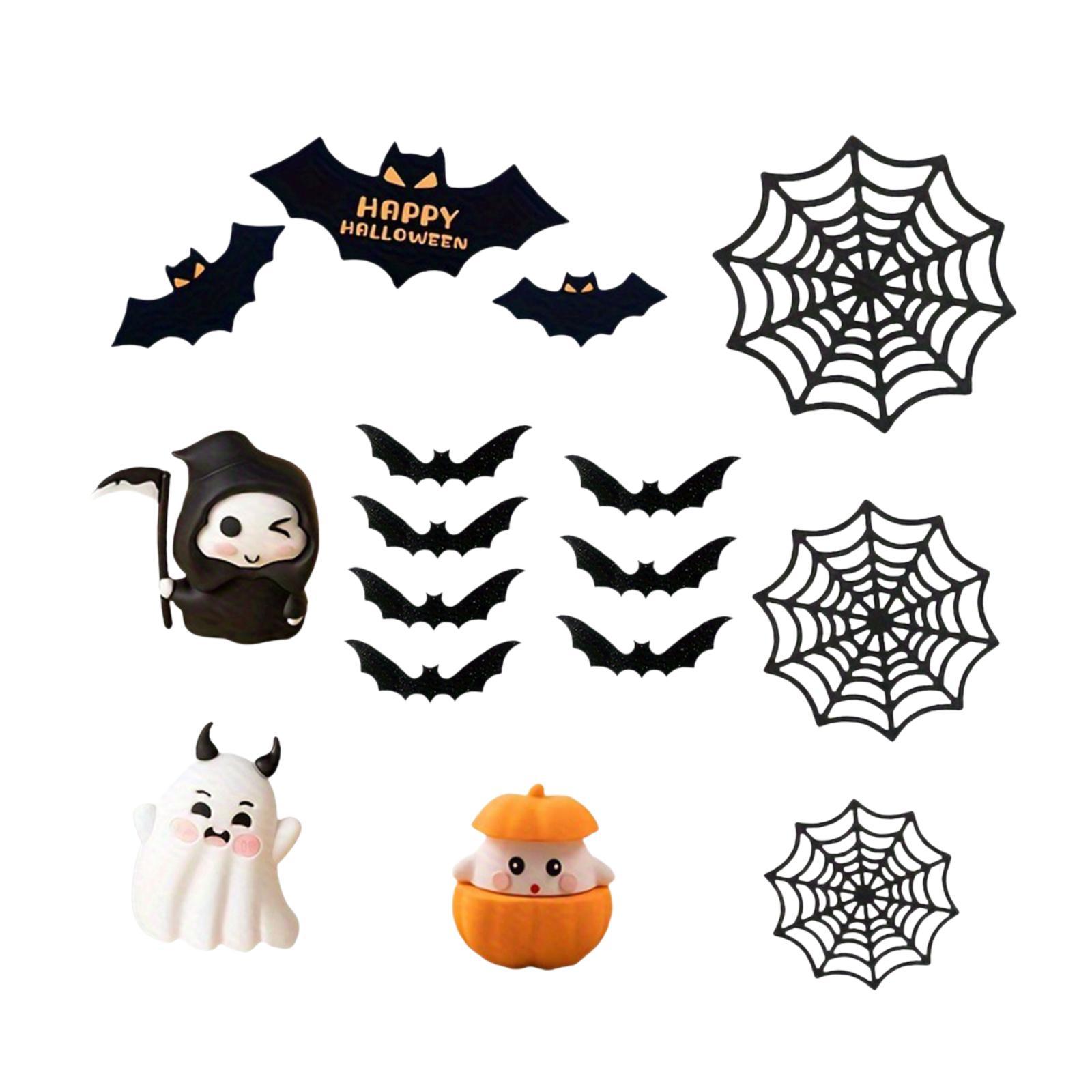 Bothyi - 16 Adornos Para Tartas De Fantasmas, Calabazas, Telarañas Y Celebraciones.