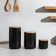 thumbnail image 3 of Contenedor cerámica hermético tapa madera talla L, negro, 3 of 3
