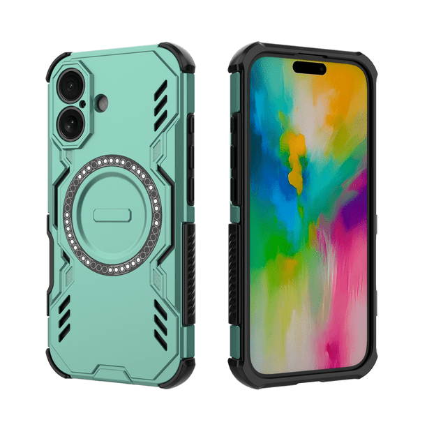 Funda FOXDOCK para iPhone 16 , magnética, resistente a golpes, con soporte, unisex, carga inalámbrica