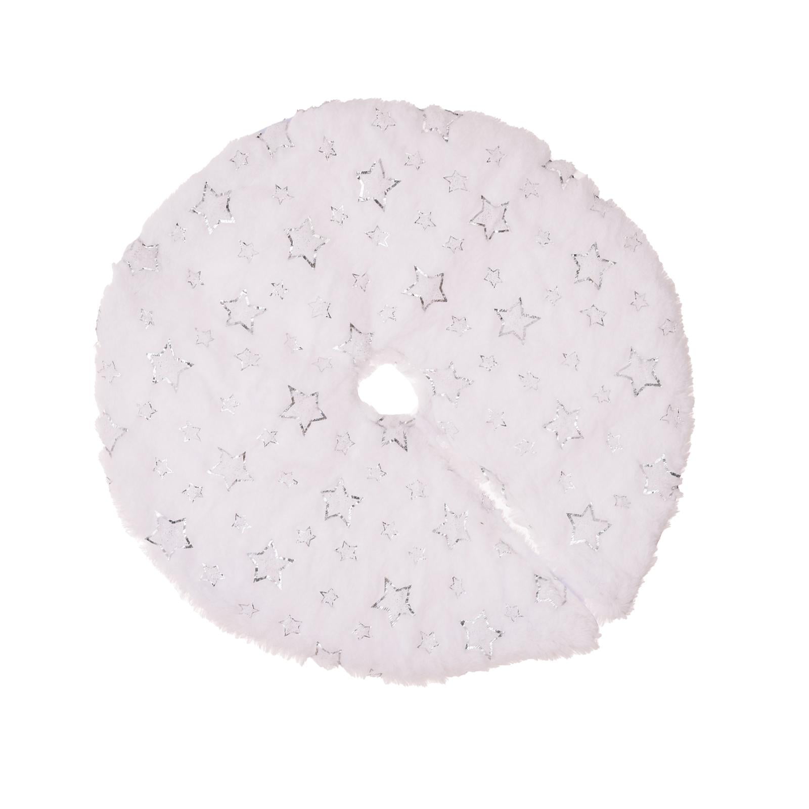 Bothyi - Pequeño Árbol De Navidad Faldas Adornos Alfombra Para Eventos Suministros Para Fiestas Pentagrama De Plata Rústica