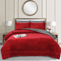 Tecnocasa - Cobertor Con Chiporro Texturizado Lineal 2 Plazas Color Rojo