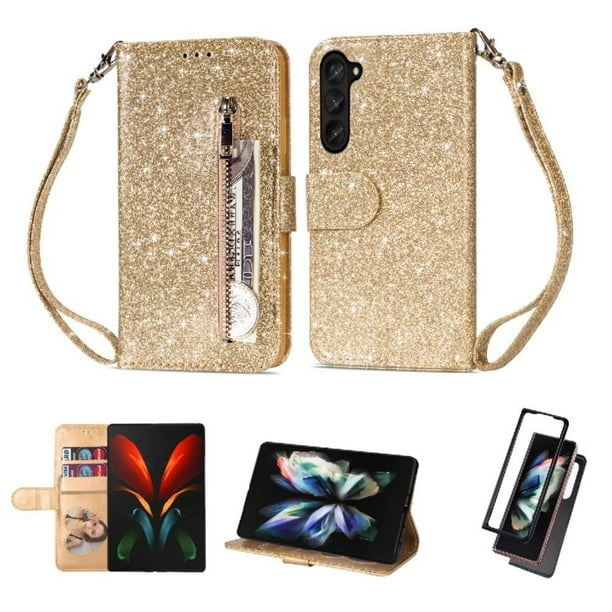 Funda para FOXDOCK Elegante funda Samsung Galaxy Z Fold5 Glitter con cremallera-Ideal para el uso diario