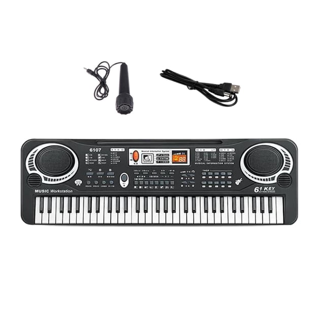 Piano Electrónico de 61 teclas para niños, juguete de iluminación musical, juguete educativo portátil para edades tempranas de 3 + 1 años, 3, 4, 5, 6, Embalaje de colores negros