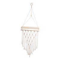 Magideal - Chic Boho Estante De Pared Macramé Colgante De Pared Borla Tejido De Estante De Almacenamiento Estante Flotante Para Decoración Para Hogar