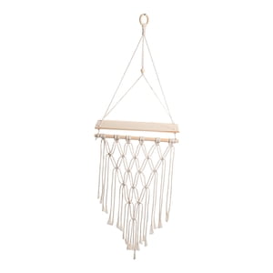 Magideal - Chic Boho Estante De Pared Macramé Colgante De Pared Borla Tejido De Estante De Almacenamiento Estante Flotante Para Decoración Para Hogar