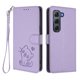 thumbnail image 1 of Infinix HOT 60 PRO 4G Funda Billetera con Estampado de Gato, Lila Claro, 1 of 6