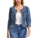 thumbnail image 1 of INSPIRE CHIC Chaqueta de Mezclilla para Mujer sin Cuello 2026 Cárdigan de Manga Larga Chaquetas de Jean 2XL Gris Azul, 1 of 6