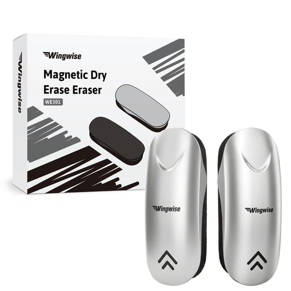 Borrador magnético para pizarrón blanco Wingwise, paquete de 2