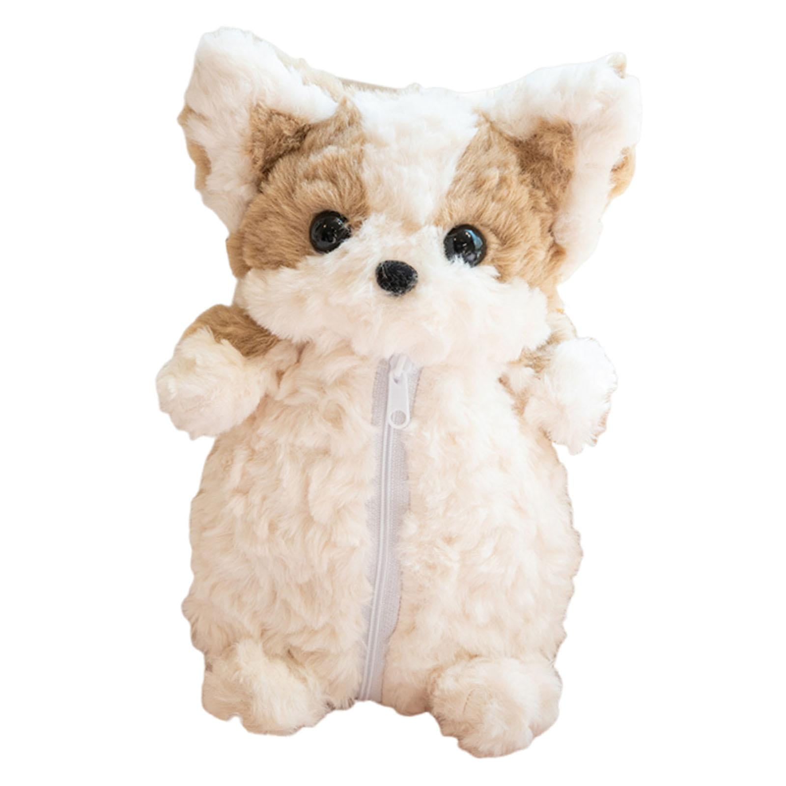 Magideal - Estuche De Lápices De Peluche Portalápices Y Bolsa Para Artículos De Papelería Neceser De Viaje Con Diseño De Animal Vívido Adecuado Para Niñas Y Niñ Marrón Claro