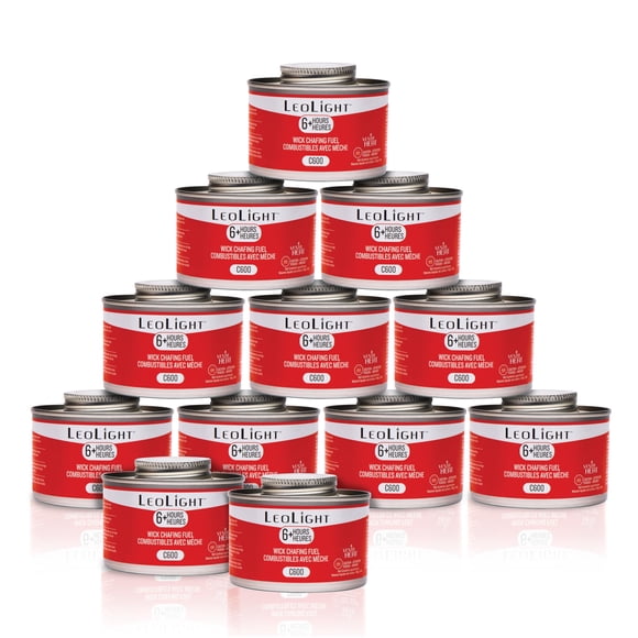 Gasing Fuel LeoLight, 6 horas de combustión, 220 ml, paquete de 12 unidades, para catering