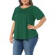 thumbnail image 4 of Agnes Orinda Camiseta de Mujer Talla Grande Cuello Redondo Manga Corta Camisetas Blusa Casual Elegante con Pliegues 1X Verde Oscuro, 4 of 6