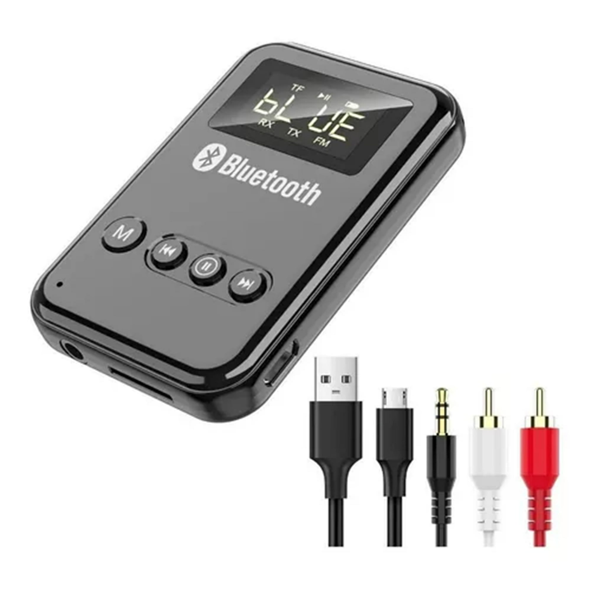 Veat00l - Receptor/transmisor Bluetooth 5.0 5 Opciones De Conectividad Para Pc, Tv, Dispositivos Portátiles Y Automóviles Pantalla Led Digital