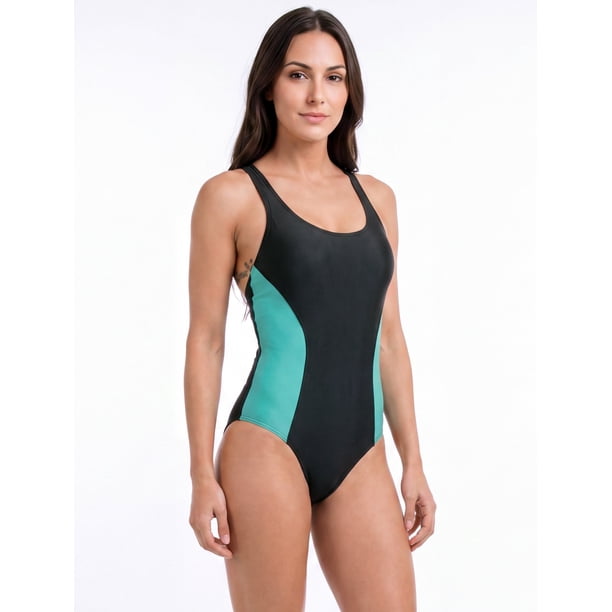 Traje de Baño verde con Espalda Tipo Nadador Talla L