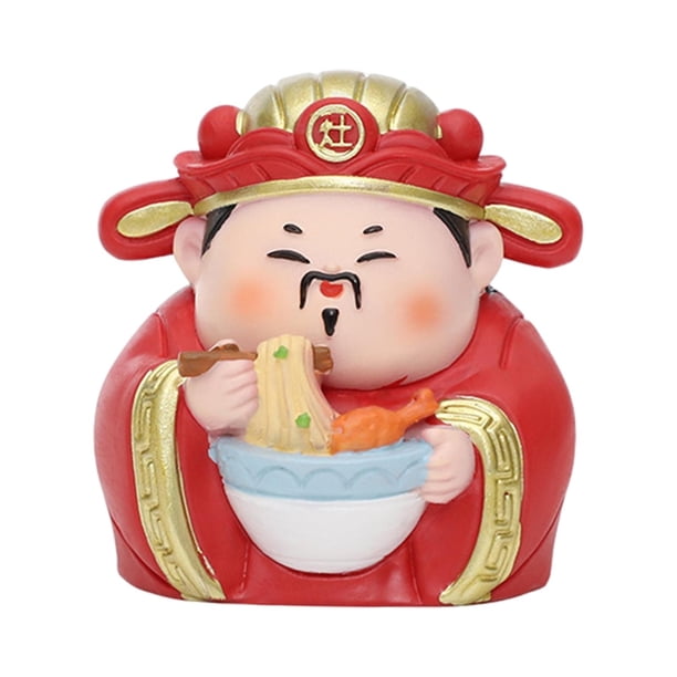 Figura Inmortal China De Resina De Dibujos Animados, Escultura Fengshui Para Decoración De Escritorio, Dios De La Cocina
