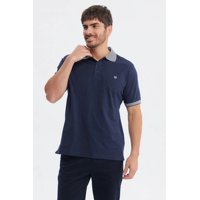 Fashionspark - Polera Hombre Slim Cuello Camisero Azul Marino - Ll