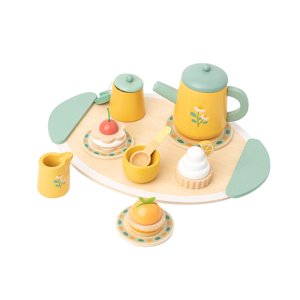 Magideal - Juego De Té De Madera De Juguete, Pastel De Juguete, Juego De Princesa, Juego De Simulación, Decoración Para Casa De Muñecas, Juego De Té En Miniatura