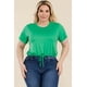 thumbnail image 1 of Saronite Top Corto Básico de Manga Corta con Lazo Frontal, Verde Kelly (Talla Grande para Mujer), 1 of 5