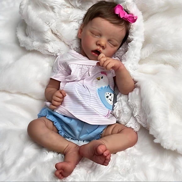 Muñeca Reborn QXYIXZ bebé realista de 45 cm, niña dormida, 3+ años