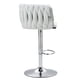 thumbnail image 3 of 360° Fabric cover Swivel Bar Stools Set of 2, Adjustable Counter Height Bar Chairs with Woven Back & Footrest,Silver chromed Bar Stools for Kitchen Island, Cafe, Pub (Beige), 3 of 3
