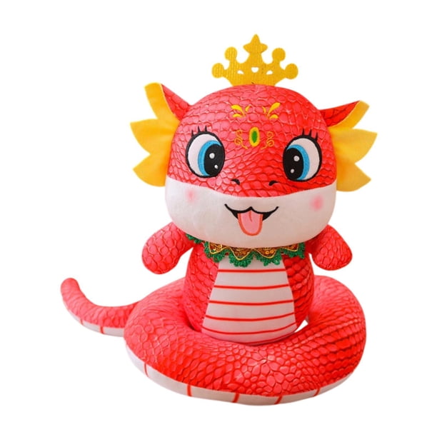 Juguete de peluche de serpiente china, adorno de año Nuevo Lunar, decoración del hogar, regalo, muñeco de serpiente, juguete, decoración del Festival Rojo