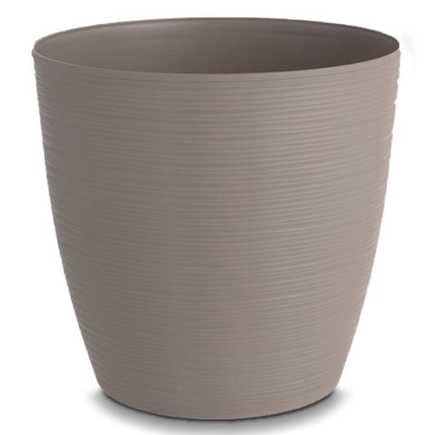 Reyplast - Maceta Redonda Estilo Piedra 18×16 Cm Taupe –