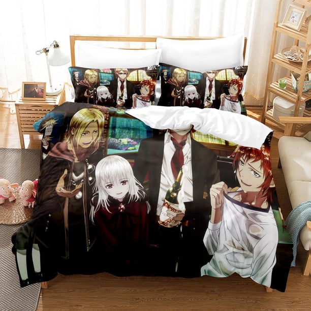 Anime K project Mikoto Suoh No Blood! No Bone! No Ash! Bedding Set Single Twin Full Size Bed Set Adult Kid Bedroom Bed Sheets