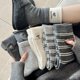 thumbnail image 2 of Xiao Hua 3 pares de calcetines grises con cuello redondo y bordado en forma de corazón, de algodón elástico que absorbe la humedad, ideales para el gimnasio y para uso diario informal, talla única., 2 of 3