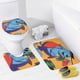 thumbnail image 4 of Perro ayudante-theme 4-Piece Shower Curtain Set with Rugs, Waterproof Bathroom Decor Set Includes Bath Mat, U-Shaped Rug, Toilet Lid Cover and Curtain with Hooks, 4 of 6