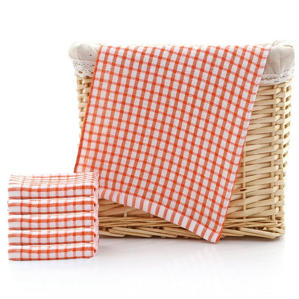 Paños de cocina de algodón de 40 x 28 cm, paquete de 6, para secar platos, ropa y toallas.