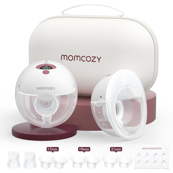 Momcozy M5 Extractor de Leche Eléctrico Portátil Manos Libres, Paquete de 2, Rojo