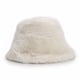 thumbnail image 1 of Gorro Bucket Peludo Liso Mujer Invierno Suave Abrigado Moda Blanco Talla Única, 1 of 3