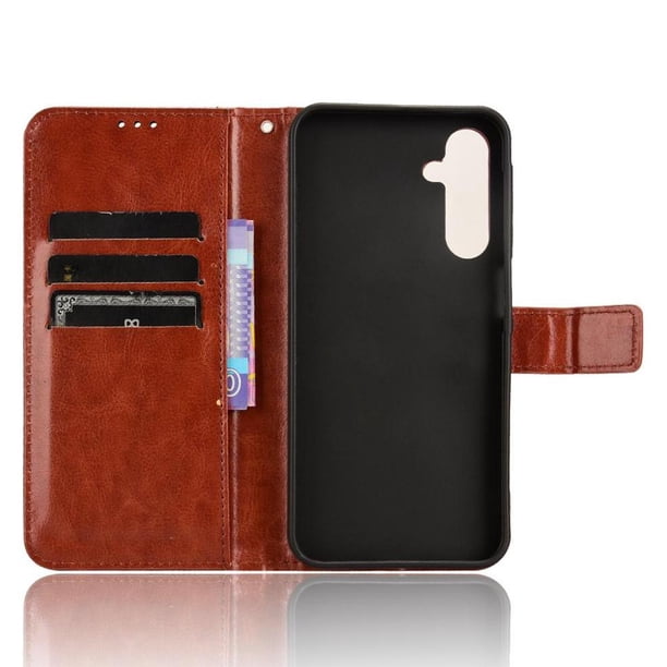 Funda tipo libro para Samsung Galaxy C55 5G, cartera todo‑en‑uno, funda multifuncional con tarjetero y correa de muñeca desmontable