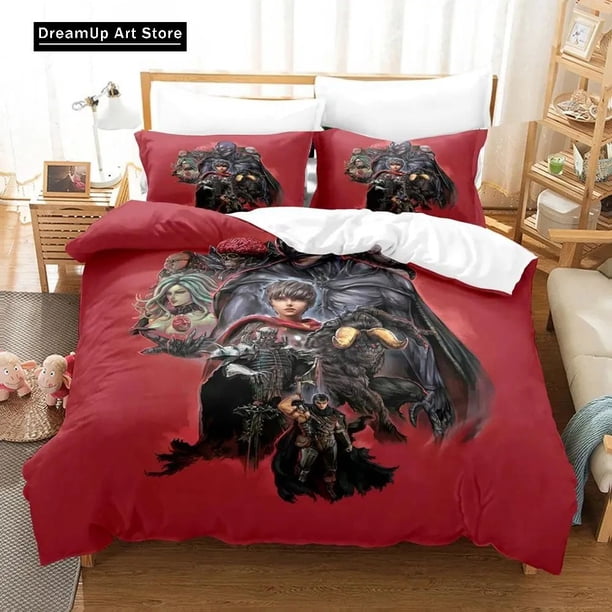 Anime Berserk Bedding Set Boys Girls Duvet Cover Pillowcase Bed Kids Adult Fashion Home Textileextile
