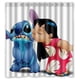 thumbnail image 1 of Cortina de ducha de dibujos animados de Lilo y Stitch Ohana, juego de cortina de baño con ganchos, tamaño 66 x 72 pulgadas, 1 of 3