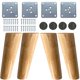 thumbnail image 1 of Patas para muebles KITEVICH de madera maciza de 15 cm, paquete de 4, 1 of 8