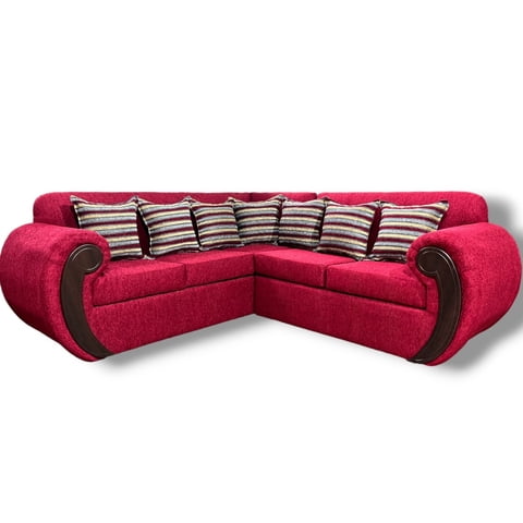 Muebles Duna - Seccional 5 Cuerpos Hamburgo Chenille Burdeo